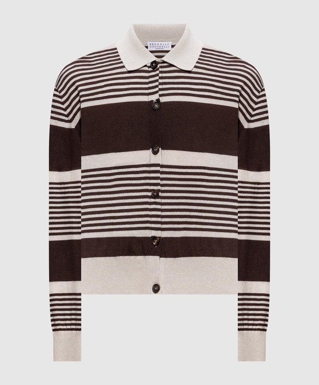 Brunello Cucinelli Кардиган с кашемиром и шелком в полоску M41855306P