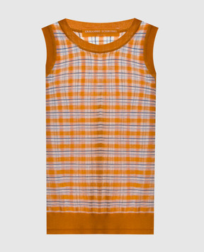 Ermanno Scervino Помаранчевий топ в клітинку D485L734GQK