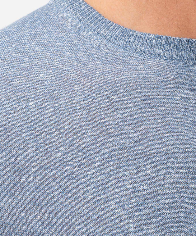 Cashmere&Whiskey Голубая футболка с льном MS003 изображение 5