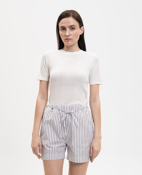 Loulou de Saison Біла футболка AVALYN в рубчик AVALYNLDS