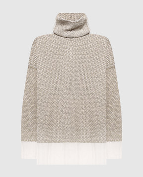 Twinset Свитер цвета айвори с люрексом 262TF3010