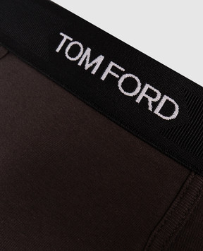 Tom Ford Коричневі труси-боксери з контрастним логотипом T4LC31040
