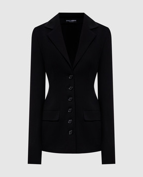 Dolce&Gabbana Черный жакет из шерсти F27HBTFUBCE