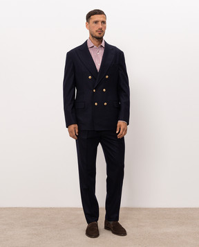Brunello Cucinelli Синий костюм из шерсти M038PLDPHG