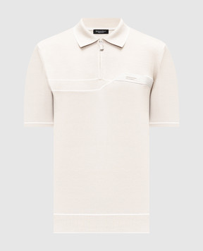 Stefano Ricci Біле поло із шовку з логотипом K616434Z33F26104