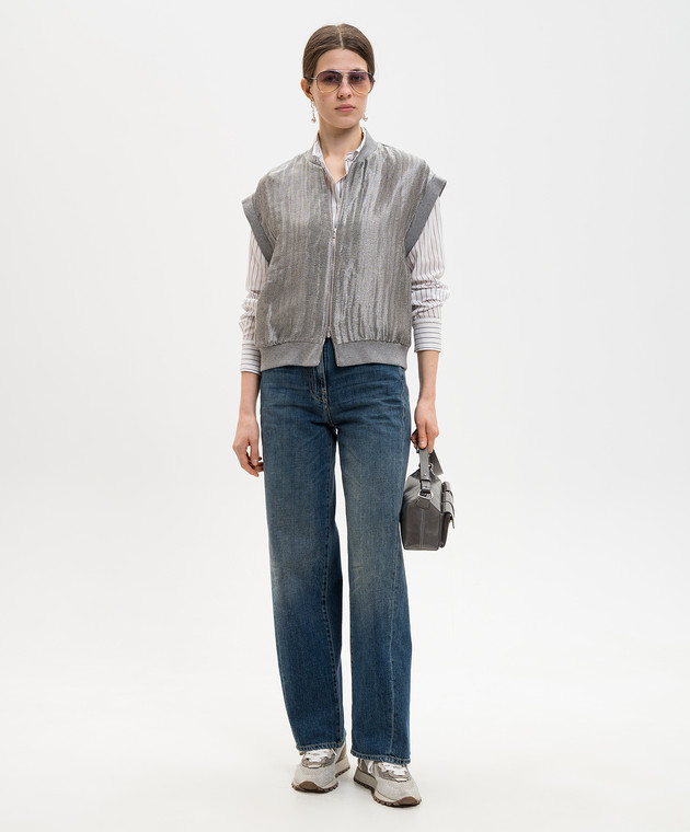 Peserico Сині джинси з ефектом потертості A04133L86Q04946 зображення 2