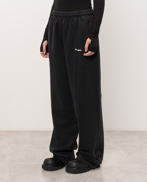 Vetements Чорні спортивні штани з принтом логотипа MH27SP192B