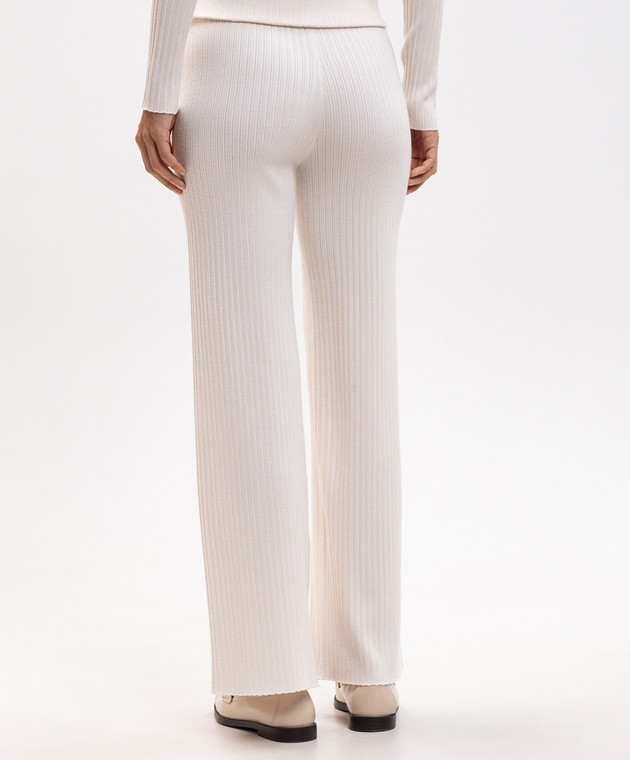 Twinset Брюки цвета айвори в рубчик 262LI3EBB изображение 4