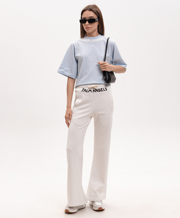 Palm Angels Голубая футболка PWAA079S26JER005 изображение 2
