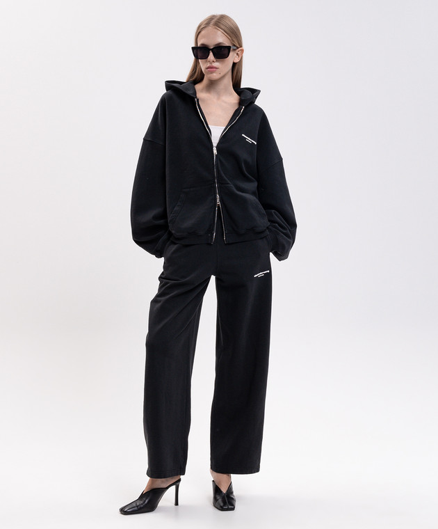 Alexander Wang Черные спортивные брюки с фактурным логотипом 1CC4264065 изображение 2