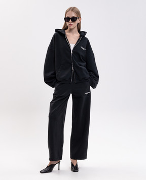 Alexander Wang Черные спортивные брюки с фактурным логотипом 1CC4264065