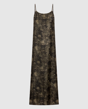 UMA WANG Зелена сукня Anaya в принт UP5011