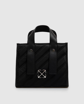 Off-White Чорна сумка з фактурною емблемою OWWNA13F26FB01