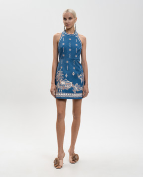 Alemais Синее платье мини Acacia с открытой спиной 6203D