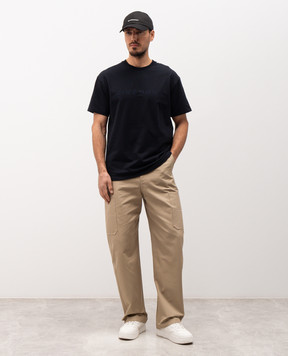 Givenchy Синя футболка із шовком з логотипом BM71NK3YSF