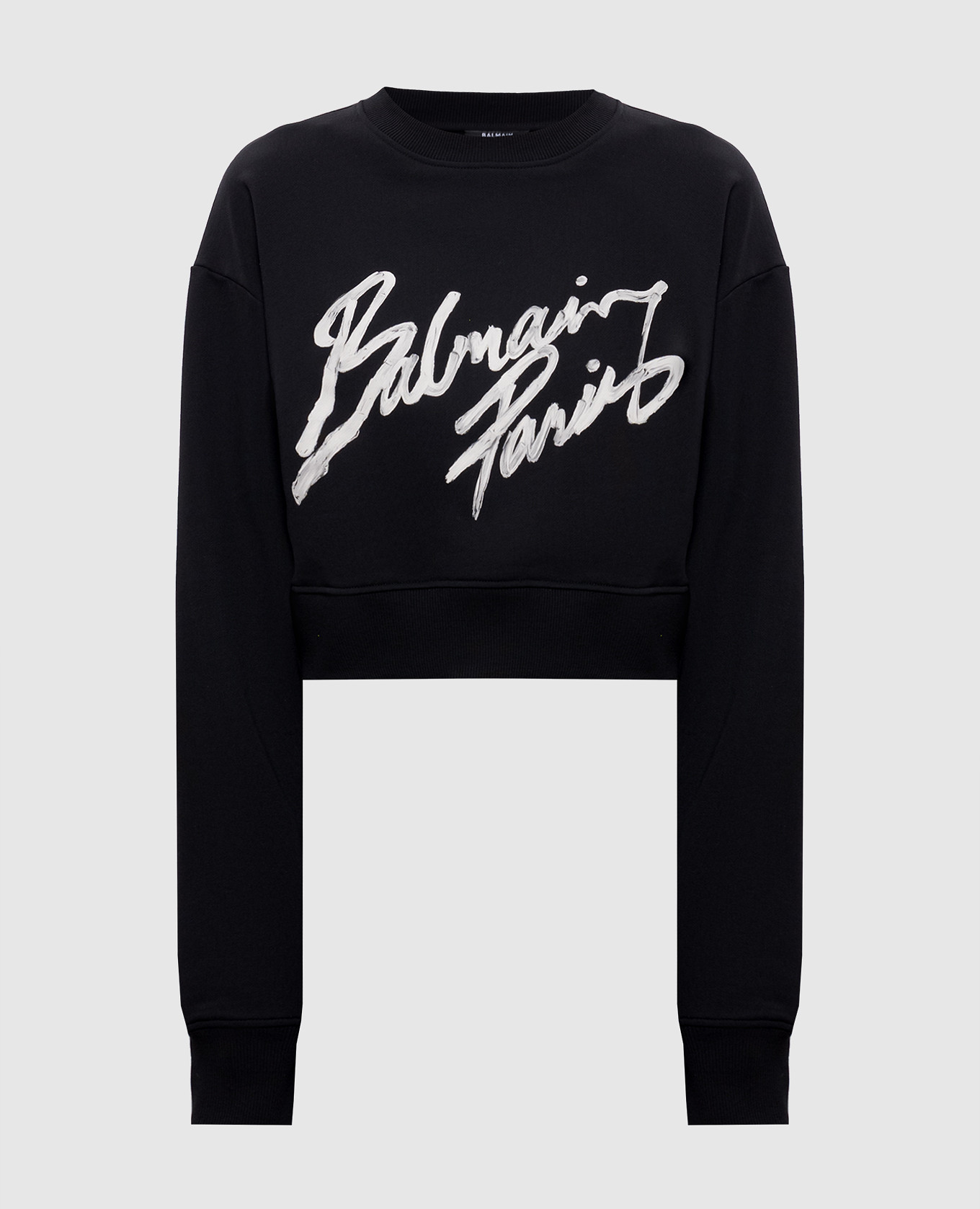 

Черный укороченный свитшот с логотипом, Свитшоты