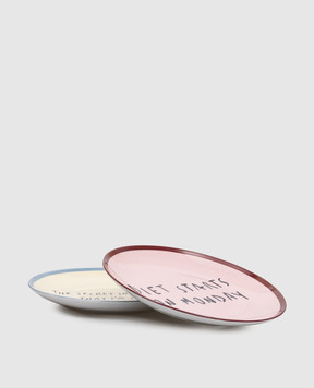 Max & Co Набір порцелянових тарілок MAGIA з написами MCLMAGIA