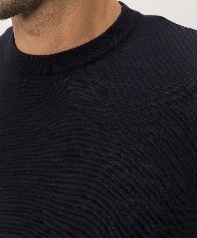 Cashmere&Whiskey Синій джемпер з вовни MU8121318541R зображення 5