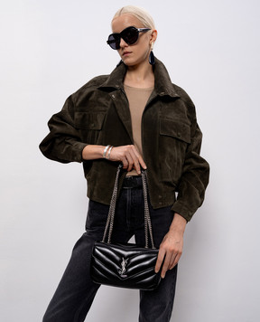 Saint Laurent Черная кожаная сумка-мессенджер LOULOU 801437AAE4Y