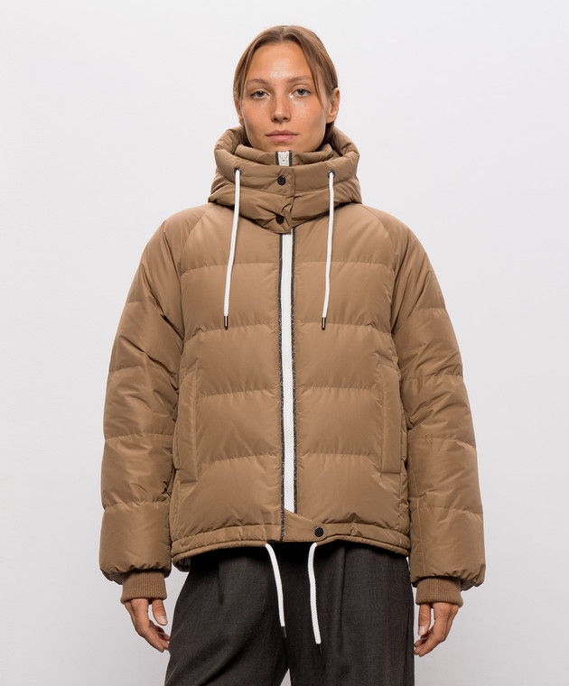 Brunello Cucinelli Коричневый стеганый пуховик MH5257216 изображение 3