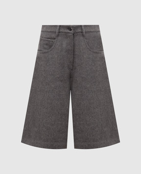 Brunello Cucinelli Серые бермуды из шерсти MP565P9347