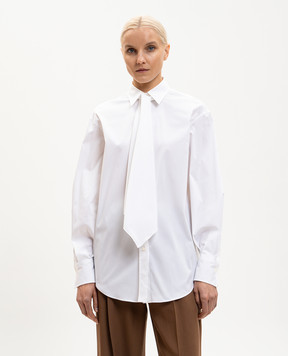 Brunello Cucinelli Белая рубашка со съемным галстуком MP091M3A56