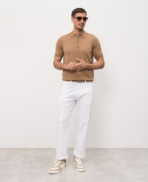 Cashmere&Whiskey Коричневе поло із шовком FS05