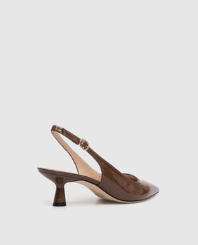 Stuart Weitzman Коричневі шкіряні лаковані слінгбеки VINNIE SL440