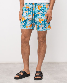 Vilebrequin Голубые шорты для плавания Jungle Turtles MOOEB120