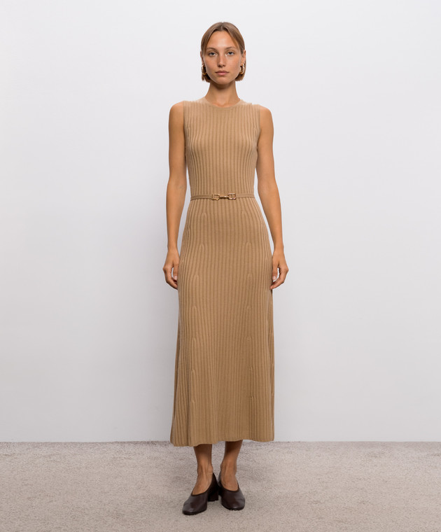 Gabriela Hearst Бежевое платье Meier из шерсти и кашемира 4269600A004 изображение 3