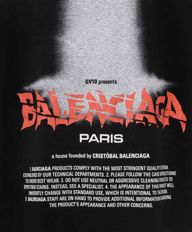 Balenciaga Чорна футболка The Door 850345TUVO4 зображення 5