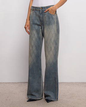 Balmain Голубые джинсы с эффектом потертости HF1MI052DF79