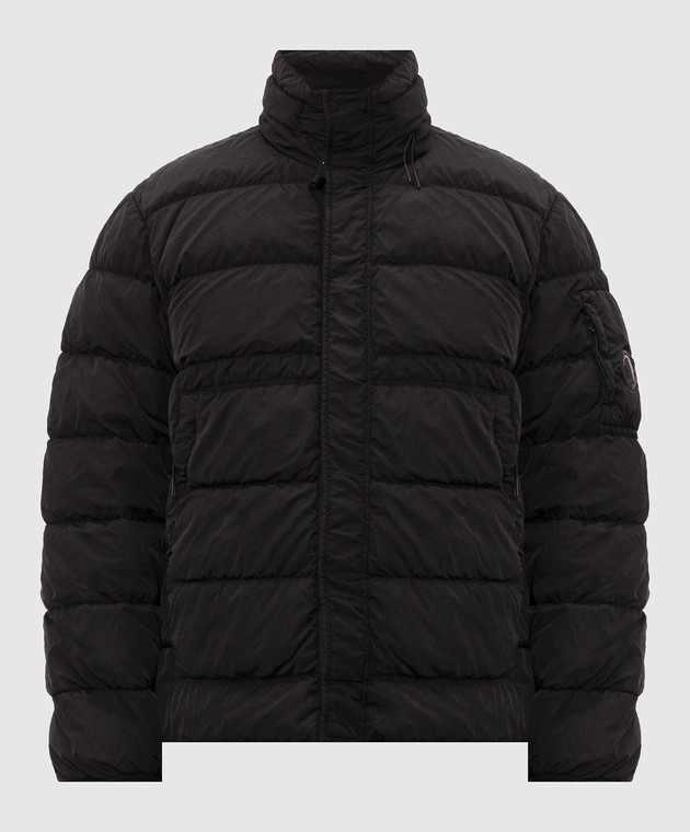C.P. Company Черная пуховая куртка с патчем логотипа MOW012A005904G