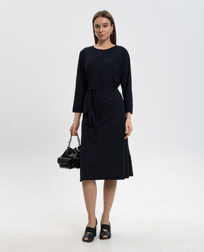 Maison Margiela MM6 Чорна сукня міді з поясом S52DG0033M20178