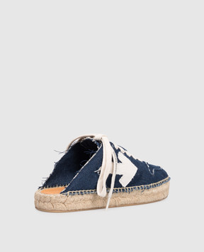 Off-White Сині кросівки-мюлі з нашивкою емблеми OWIB019S26DEN001