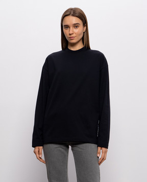Jil Sander Черный лонгслив с принтом логотипа J02GC0174J20348