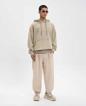 Off-White Худі Laundry кольору хакі з принтом логотипа 44MBB085F5F00T