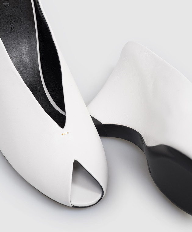 Khaite Белые кожаные мюли Cloak peep F6025942 изображение 5