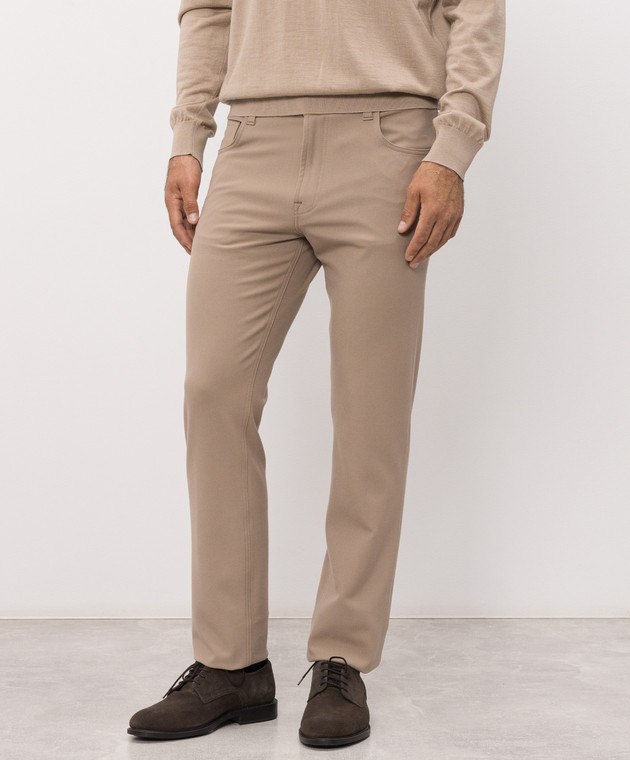 Stefano Ricci Бежевые брюки с нашивкой MFT63B0090TR172P изображение 3