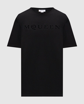 Alexander McQueen Чорна футболка з логотипом 847750QTAD5