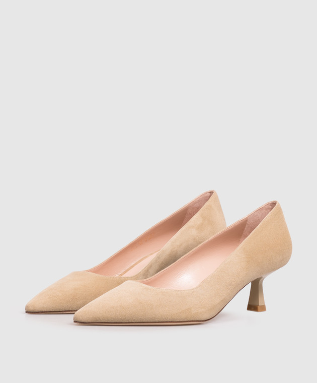 Stuart Weitzman Бежевые замшевые туфли SO391 изображение 2