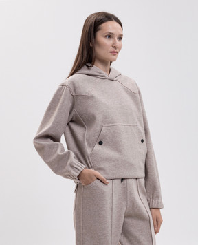 Moncler Grenoble Бежеве худі з нашивкою емблеми L20988G0001289B08
