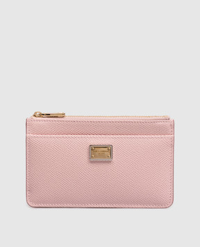 Dolce&Gabbana Рожевий шкіряний картхолдер Dauphine BI1261A1001