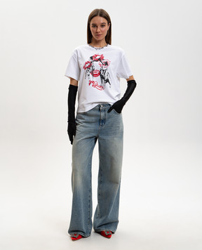 Alexander McQueen Біла футболка з принтом логотипа 858337QZAQO