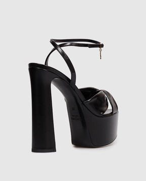 Saint Laurent Чорні шкіряні босоніжки FRANCIANE 869730AAEHF