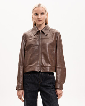 Brunello Cucinelli Коричнева шкіряна куртка MPNMO7458P