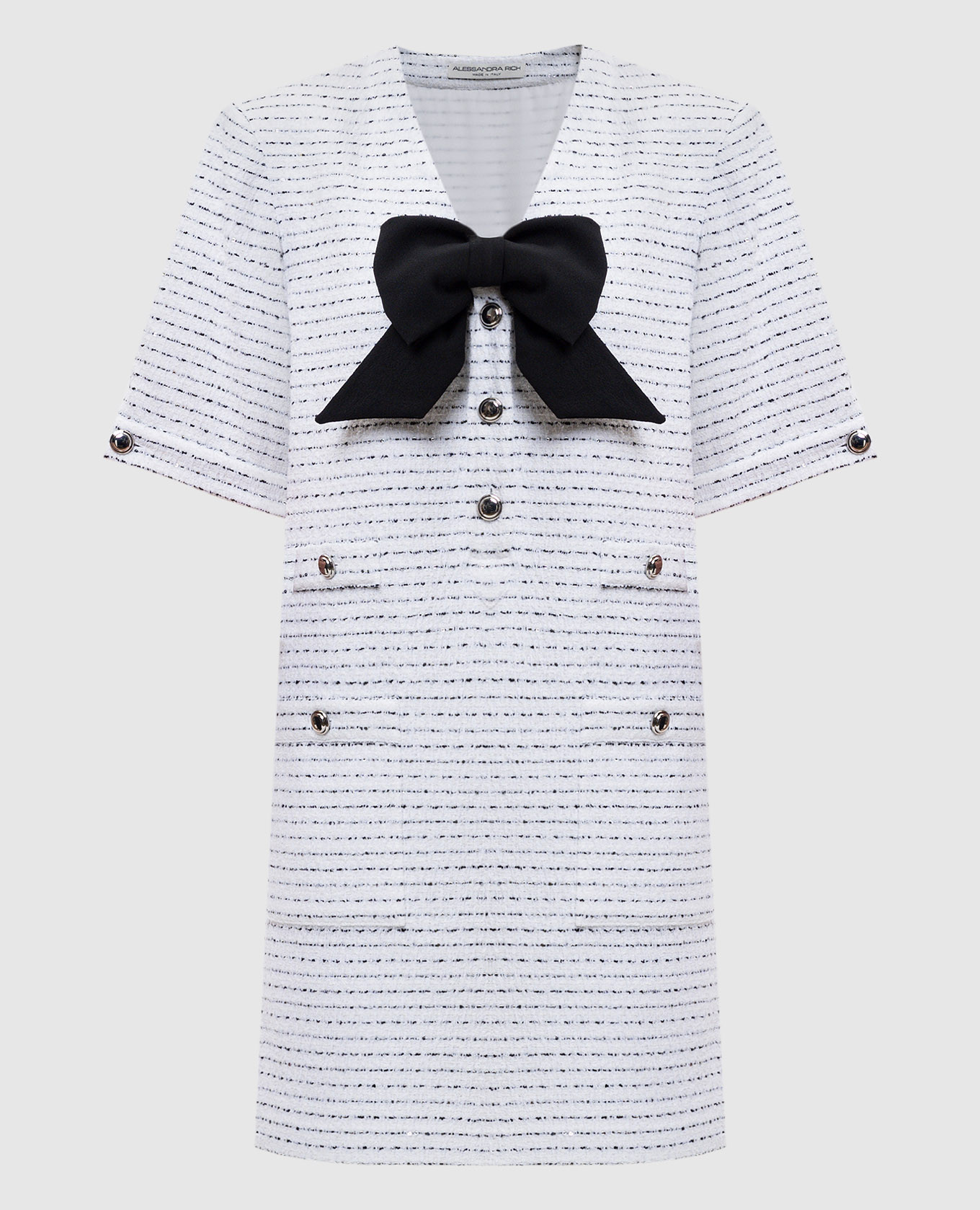 

Белое платье мини с бантом, Белый, Повседневные платья