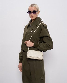 Bottega Veneta Бежевая кожаная сумка кросс-боди Notturno 843893VCPP0