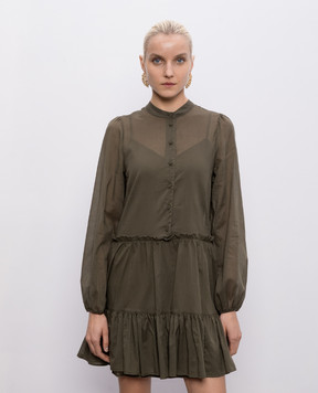 Twinset Зелена сукня з металевим логотипом 261TF2050