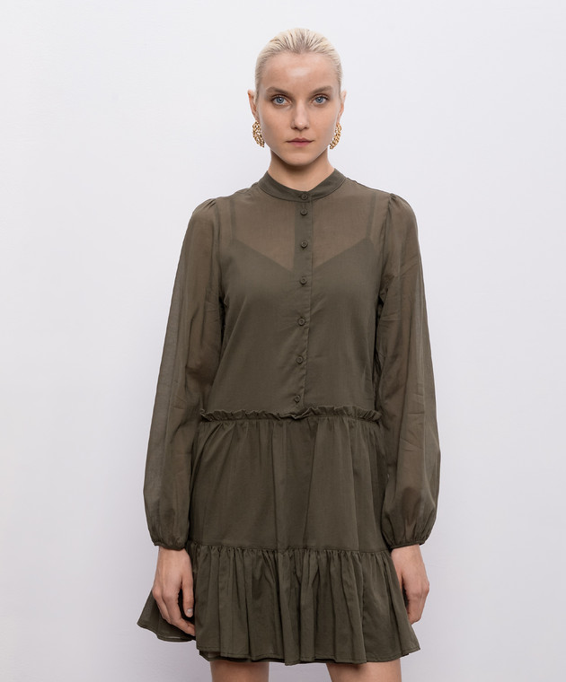 Twinset Зелена сукня з металевим логотипом 261TF2050 зображення 3